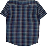 Quiksilver Checked Short Sleeve Shirt - XL Blue Cotton