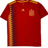 Spain National Team Adidas 2018 Home Football Shirt - Medium Red Polyester