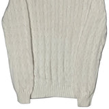 Polo By Ralph Lauren Cable Knit Sweater - Large White Cotton