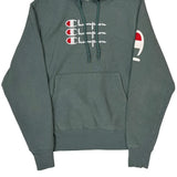 Reverse Weave Champion Spellout Hoodie - Small Grey Cotton Blend