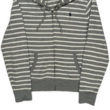 Polo By Ralph Lauren Striped Hoodie - Large Gray Cotton