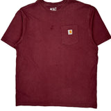 Carhartt T-Shirt - XL Burgundy Cotton