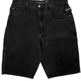 Paco Studded Denim Shorts - 36W 12L Black Denim