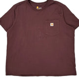 Carhartt T-Shirt - 2XL Burgundy Cotton