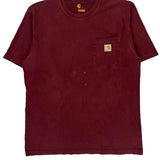 Carhartt T-Shirt - Medium Burgundy Cotton