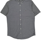 Tommy Hilfiger Checked Short Sleeve Shirt - Medium Black & White Cotton