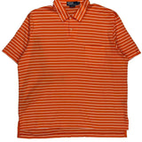Polo By Ralph Lauren Striped Polo Shirt - XL Orange Cotton