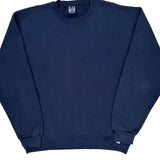 Russell Athletic Sweatshirt - Large Navy Cotton Blend