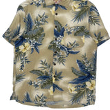 Caribbean Joe Floral Hawaiian Shirt - Small Beige Viscose