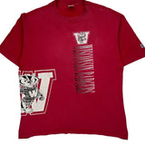 Wisconsin Badgers Logo 7 Single Stitch T-Shirt - XL Red Cotton