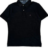 Tommy Hilfiger Polo Shirt - Large Black Cotton