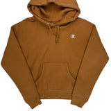 Reverse Weave Champion Hoodie - Small Brown Cotton Blend