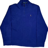 Polo By Ralph Lauren 1/4 Zip - Large Blue Cotton