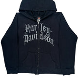 Bartel'S Los Angeles Harley Davidson Spellout Hoodie - Large Black Cotton