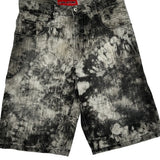 Evolution Tie-Dye Denim Shorts - 34W 11L Black & White Cotton