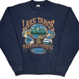 Lake Tahoe Mountain Paradise Fruit Of The Loom Graphic Sweatshirt - XL Navy Cotton Blend
