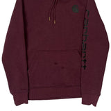 Carhartt Hoodie - Small Burgundy Cotton Blend
