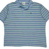 Lacoste Striped Polo Shirt - 2XL Blue Cotton