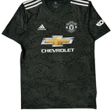 Manchester United Adidas 2020-21 Away Football Shirt - Medium Black Polyester