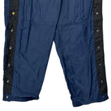 Snap Buttons Reebok Wide Leg Tracksuit - Large Black Polyester