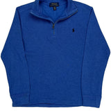 Age 10-12 Polo By Ralph Lauren 1/4 Zip - Medium Blue Cotton