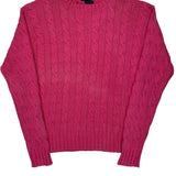 Polo By Ralph Lauren Cable Knit Sweater - Large Pink Cotton