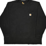 Carhartt Long Sleeve T-Shirt - 2XL Black Cotton