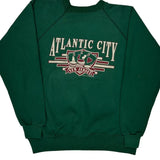 Made In USA Hanes Atlantic City Sweatshirt - Medium Green Cotton Blend