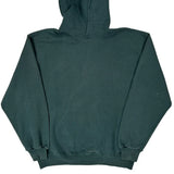 Russell Athletic Hoodie - Large Green Cotton Blend