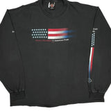 American Pride Harley Davidson Graphic Long Sleeve T-Shirt - 2XL Black Cotton