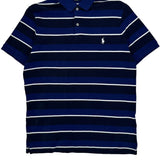 Polo By Ralph Lauren Striped Polo Shirt - Large White Cotton