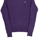 Polo By Ralph Lauren Cable Knit Sweater - Medium Purple Wool