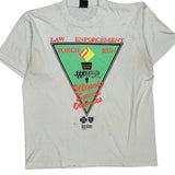 Law Enforcement Torch Run Screen Stars Single Stitch T-Shirt - XL White Cotton Blend