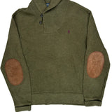 Polo By Ralph Lauren Shawl Sweater - Medium Green Cotton
