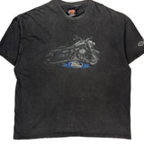 Motorcycle Harley Davidson Graphic T-Shirt - 2XL Black Cotton