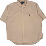 Ralph Lauren Striped Short Sleeve Shirt - XL Beige Cotton