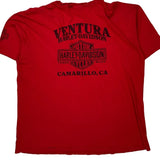 Harley Davidson Graphic T-Shirt - 2XL Red Cotton