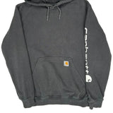 Carhartt Spellout Hoodie - Small Grey Cotton