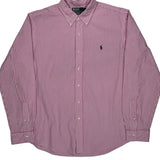 Polo By Ralph Lauren Striped Shirt - XL Red Cotton