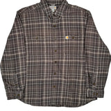 Carhartt Checked Flannel Shirt - XL Gray Cotton