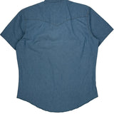 Wrangler Denim Shirt - Large Blue Cotton