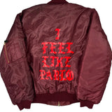 I Feel Like Pablo Ma-1 Yeezy Graphic Bomber Jacket - Medium Burgundy Nylon