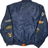 Nasa & US Army Patches Nasty Boys Ma-1 Bomber Jacket - XL Blue Polyester