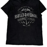 Harley Davidson Graphic T-Shirt - Medium Black Cotton