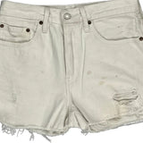 Levis Denim Shorts - 29W UK 10 White Cotton