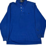 Polo By Ralph Lauren Long Sleeve Polo Shirt - Large Blue Cotton