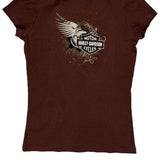 Motorcycles Harley Davidson Graphic T-Shirt - XL Brown Cotton