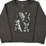 Armani Exchange Graphic Top - Medium Grey Cotton Blend