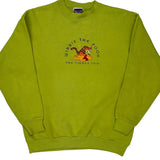 Made In Usa Disney Sweatshirt - Medium Green Cotton Blend