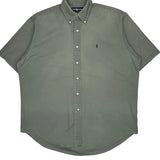 Vintage Ralph Lauren Short Sleeve Shirt - Large Green Cotton